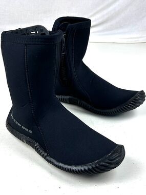 Deep See Womens Black Zip Up Scuba Shoes Boots Swimming Diving Sea Size 8